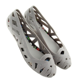 Ballerinas Meliski openwork gray KM127 L.GRAY grey 1