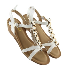 Sandals on a low wedge heel white HX-1 white 1