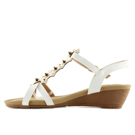 Sandals on a low wedge heel white HX-1 white 2