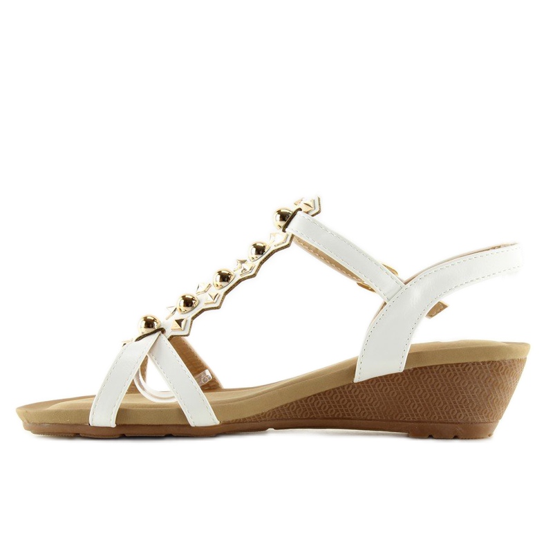 Sandals on a low wedge heel white HX-1 white 2