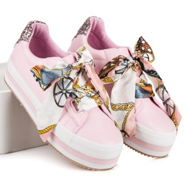 Stylish sneakers on the vices platform pink 2