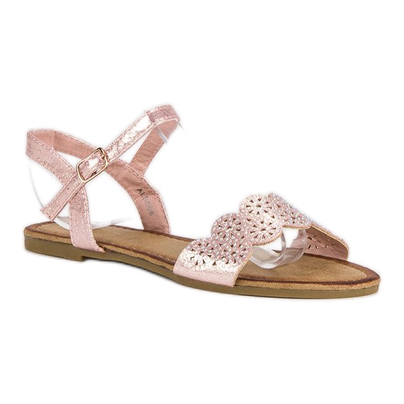 Comer Flat sandals fastened with a buckle pink 1