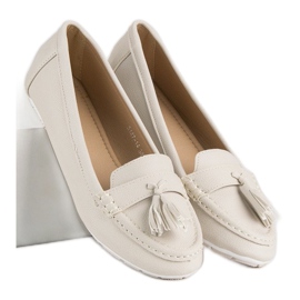 Tullo Beige moccasins with fringes 2