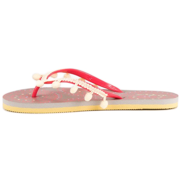 Ax Boxing Flip-flops with pompoms orange 1