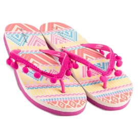 Ax Boxing Flip-flops with pompoms pink 1