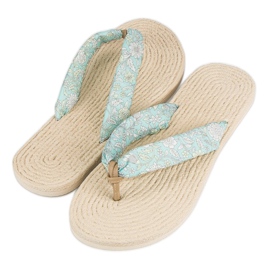 Ax Boxing Flip-flops espadrilles white green 2