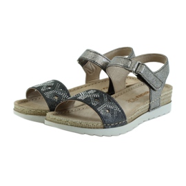 Comfortable INBLU sandals in silver-graphite grey 3