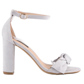 Suede sandals on a post grey 2