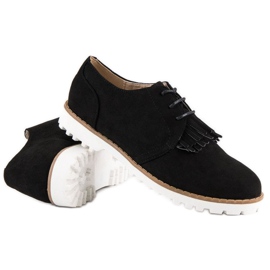 Tied up suede boho shoes black 2