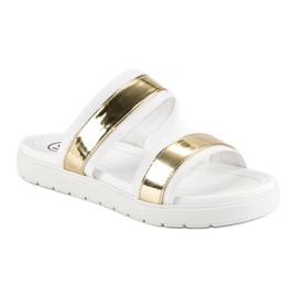 Kylie Mirror slippers white 1