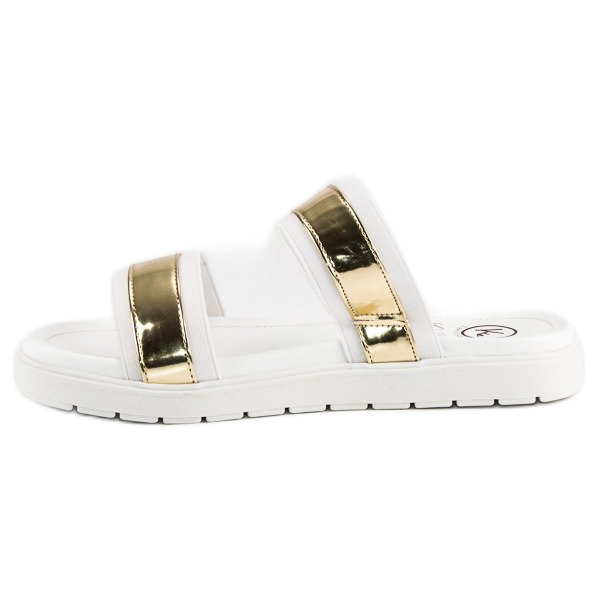 Kylie Mirror slippers white 2