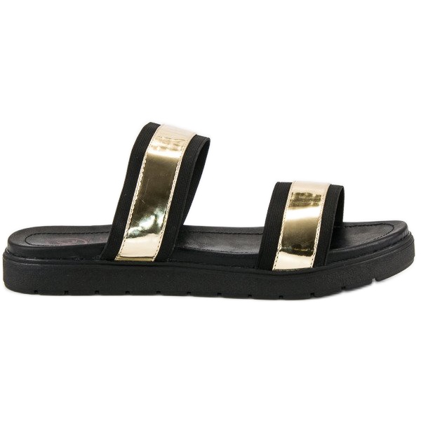 Kylie Mirror slippers black 1