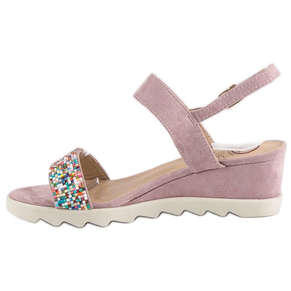 Kylie Sandals with beads pink 2