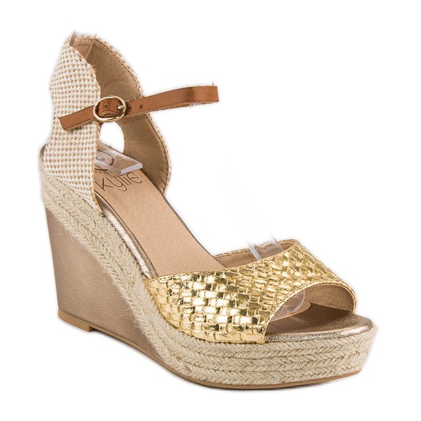 Kylie Golden Espadrilles Sandals 1