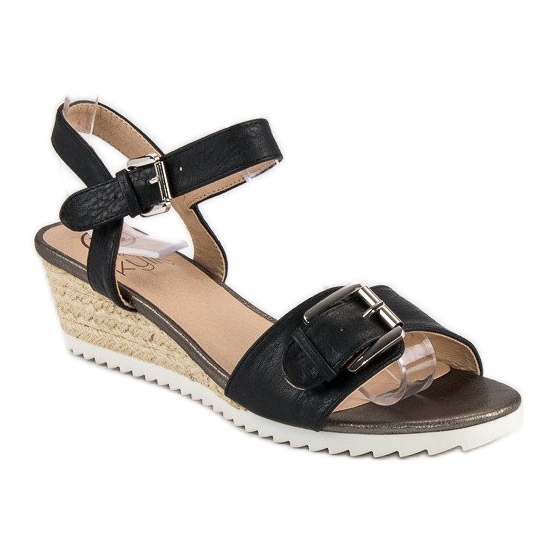 Kylie Espadrilles sandals with buckle black 1