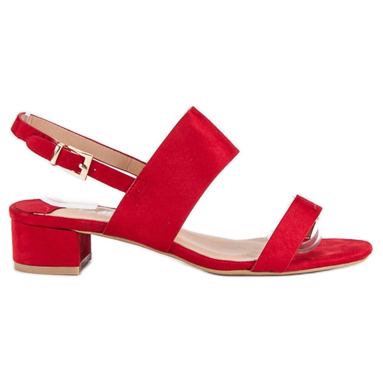 Fama Low-heeled sandals red 1
