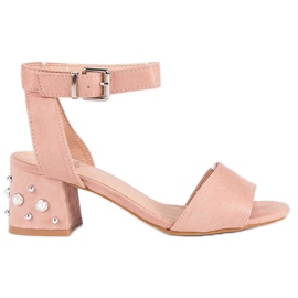 Erynn Sandals with pearls pink 2