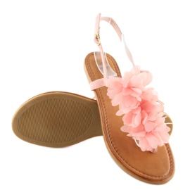 Sandals with flowers pink CK36P pink 1