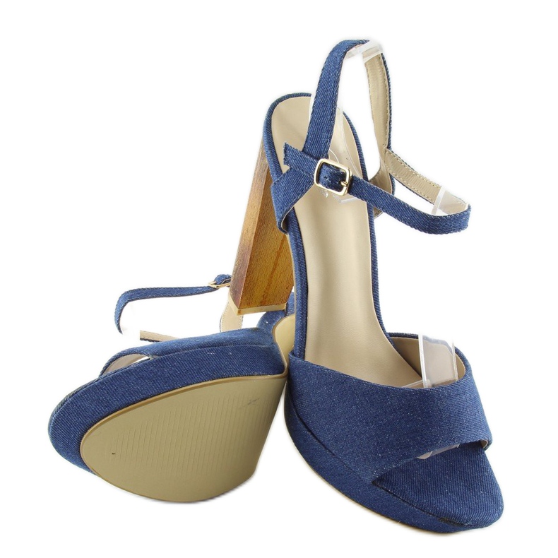 Denim sandals on a blue post 9833 2