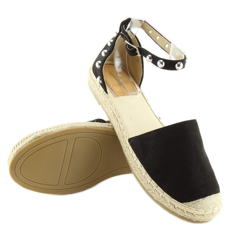 Black Espadrilles with studs A636-ESP-1 black 1