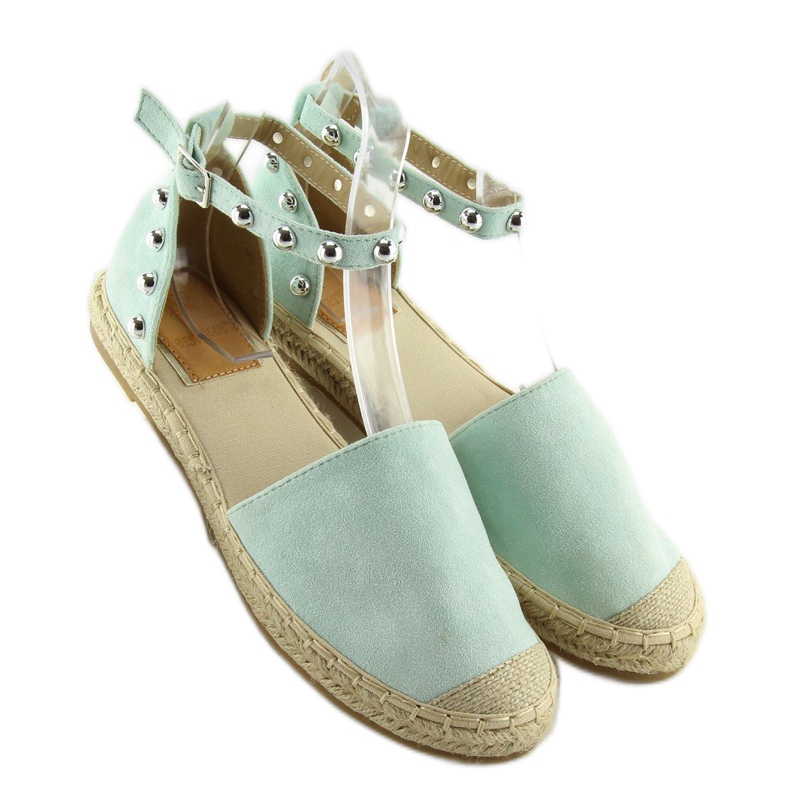 Green Espadrilles with studs A636-ESP-1 Green blue 1