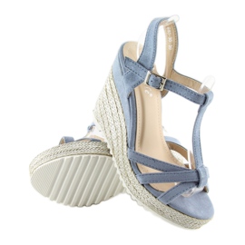 Sandals, espadrilles on wedges, blue 680-30 Blue 2