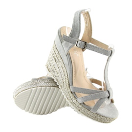 Gray sandals, espadrilles on a wedge heel 680-30 Gray grey 2
