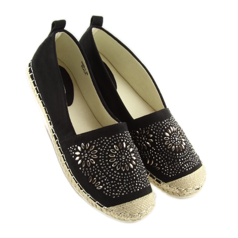 Espadrilles decorated with black 5599-1 Black 2
