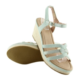 Sandals on a low wedge heel celadon SR-2817 Green 2