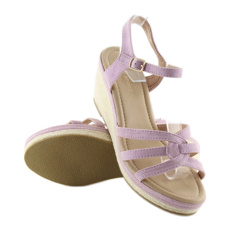 Violet low wedge sandals SR-2817 Purple 2