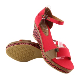 Red wedge sandals J7731-8 red 2