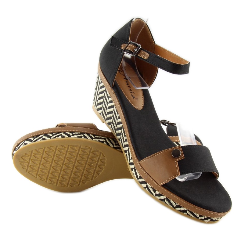 Black sandals on wedges J7731-8 black 2