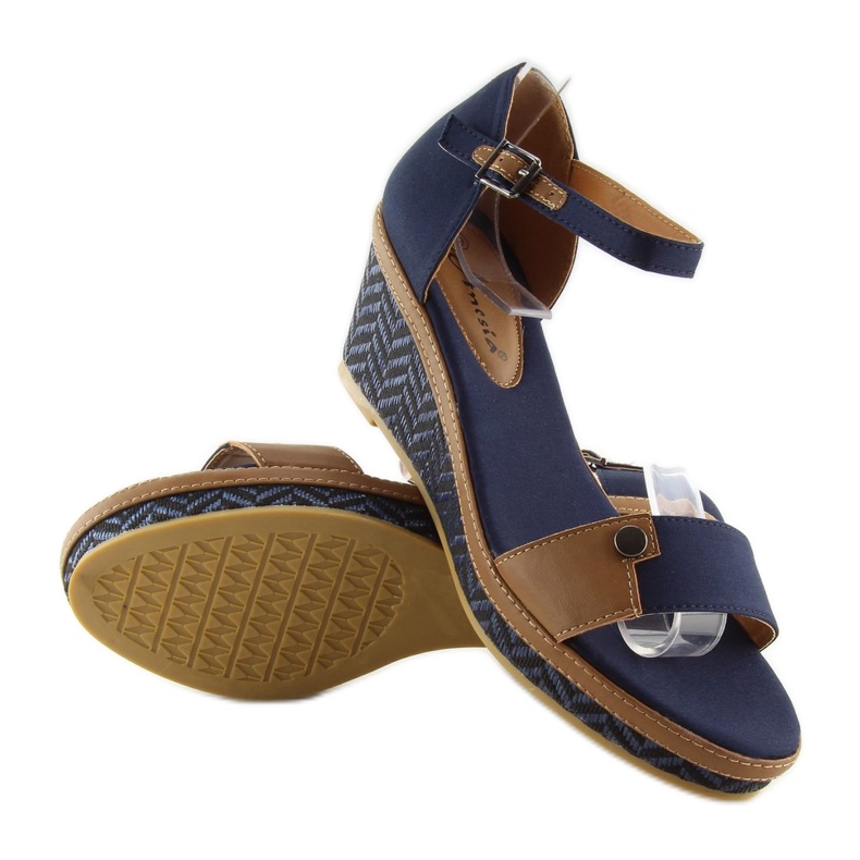 Wedge sandals J7731-8 navy navy blue 2