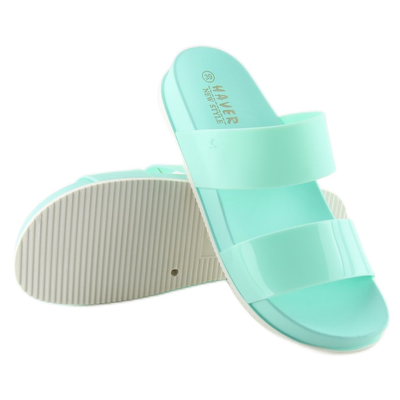 KM122 S.BLUE blue silicone slippers 1