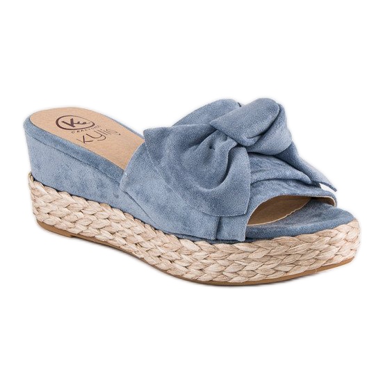 Kylie Espadrilles with a bow blue 1