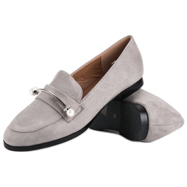 Gray shoes with pearls grey 1