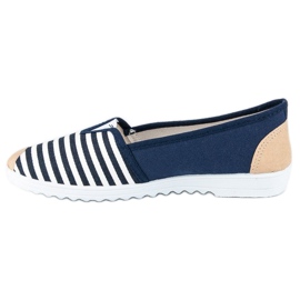 Blue striped slipons white brown navy blue 1 Blue striped slipons white brown navy blue 1