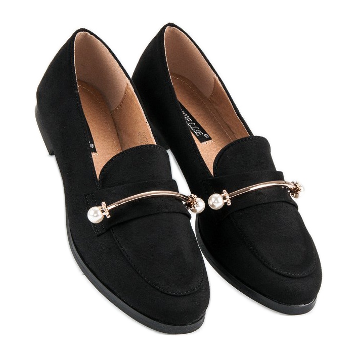 Black brogues with pearls 1