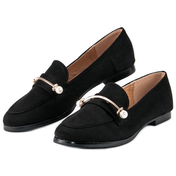 Black brogues with pearls 2