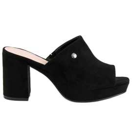 Milaya Slippers on the post black 2 Milaya Slippers on the post black 2