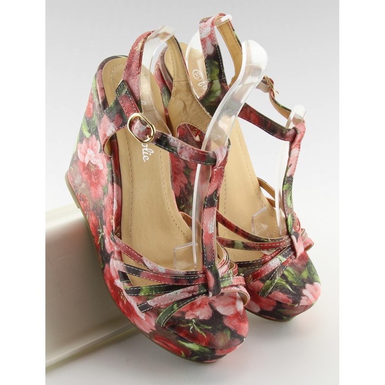 Wedge sandals YX-17 red 1