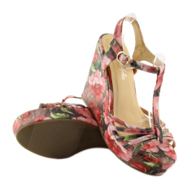 Wedge sandals YX-17 red 2