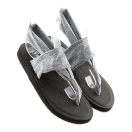 Gray Sandals, cotton, gray DD81P gray grey 1 Gray Sandals, cotton, gray DD81P gray grey 1