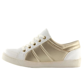 Chanelki sneakers Y612-41 White white and gold yellow 2