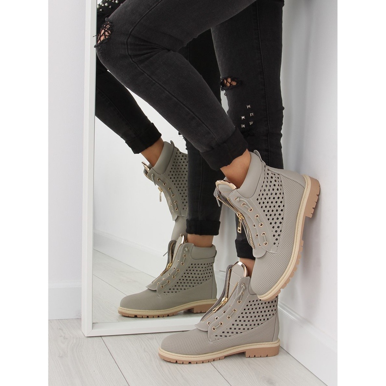 Openwork balmanas, golden gray slider R103 Gray grey 1