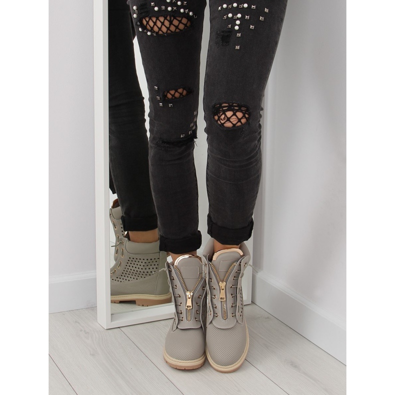 Openwork balmanas, golden gray slider R103 Gray grey 2