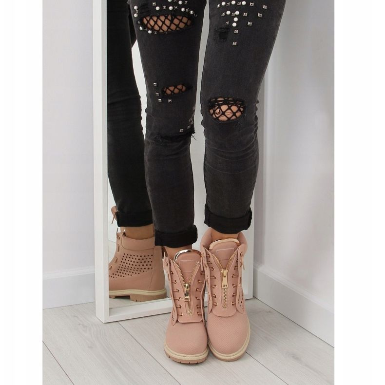 Openwork balm, gold zipper, R103 Pink 1