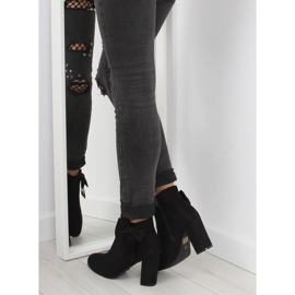 High-heeled boots with a bow black nc93 Black 1