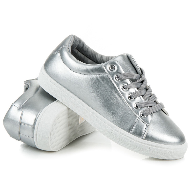 Silver Sneakers With Fringes grey 2