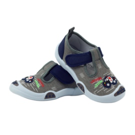 American Club gray children's sneakers with Velcro 105/2018 grey navy blue 3